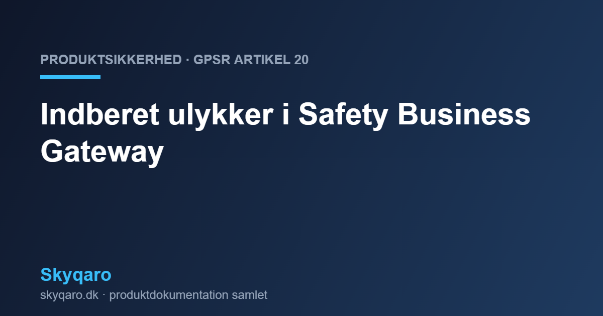 GPSR og Safety Business Gateway – Skyqaro